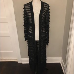 Black Button Down Endless Rose Sheer Duster